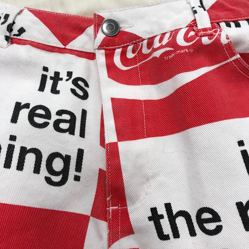 NWOT Coca Cola Red White Logo Cutoff Denim Shorts